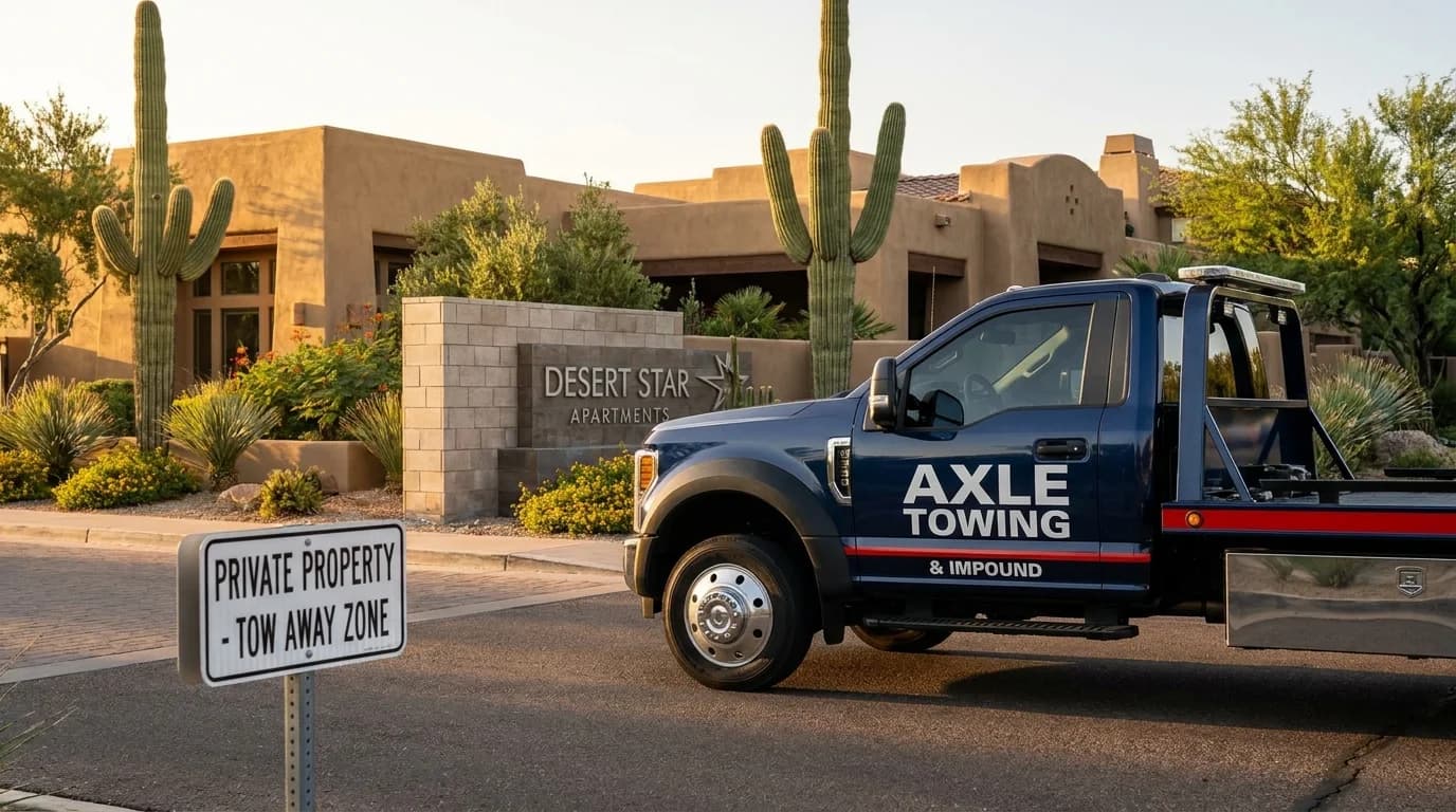 Apartment parking enforcement in Scottsdale AZ - Axle Towing premium property service