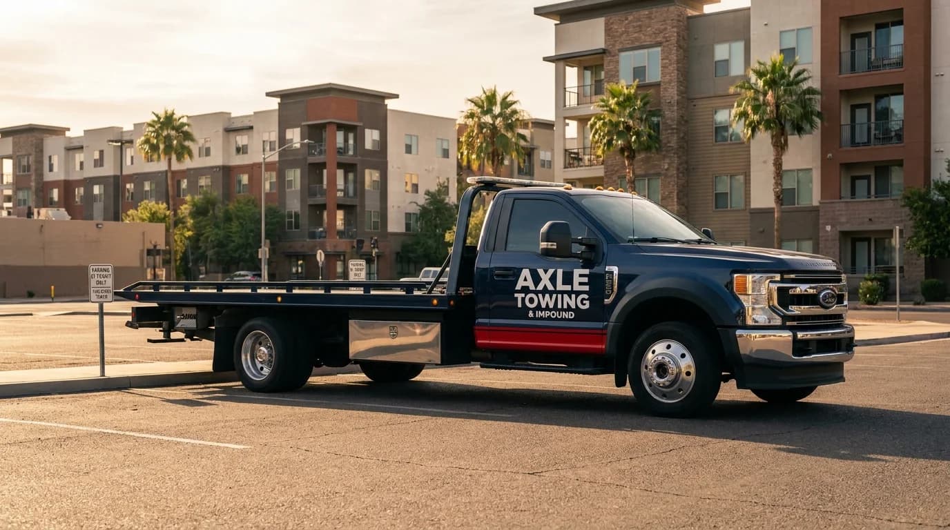 Apartment parking enforcement in Tempe AZ near ASU - Axle Towing professional service