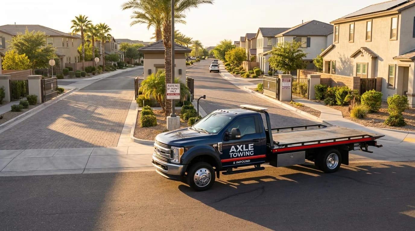 HOA parking enforcement in Chandler AZ - Axle Towing tech-corridor service