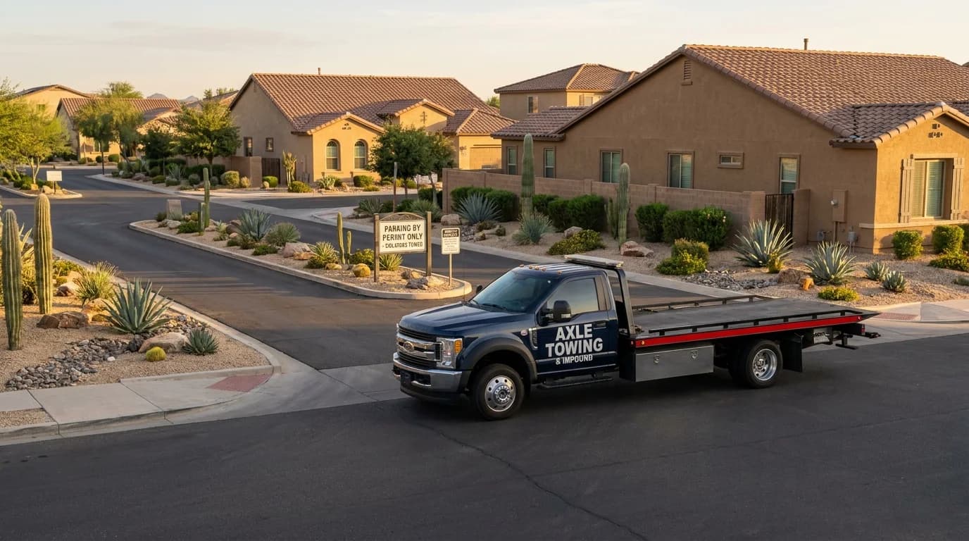 HOA parking enforcement in Gilbert AZ - Axle Towing family community service