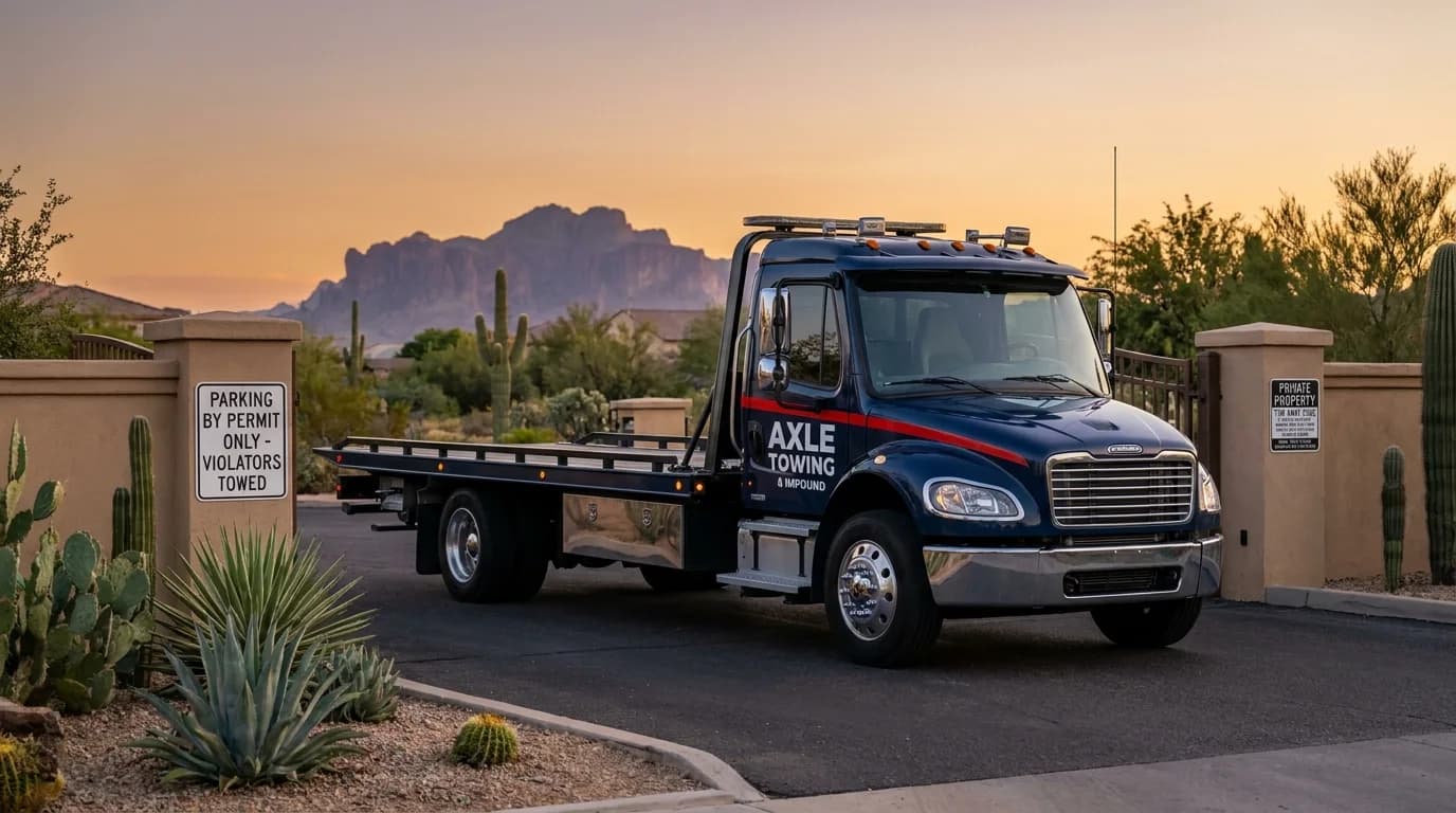 HOA parking enforcement in Mesa AZ - Axle Towing professional service