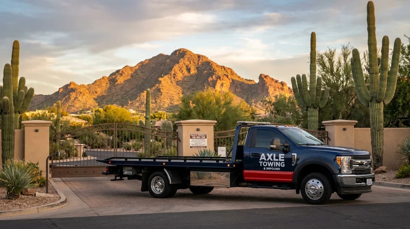 HOA parking enforcement in Phoenix AZ - Axle Towing professional service